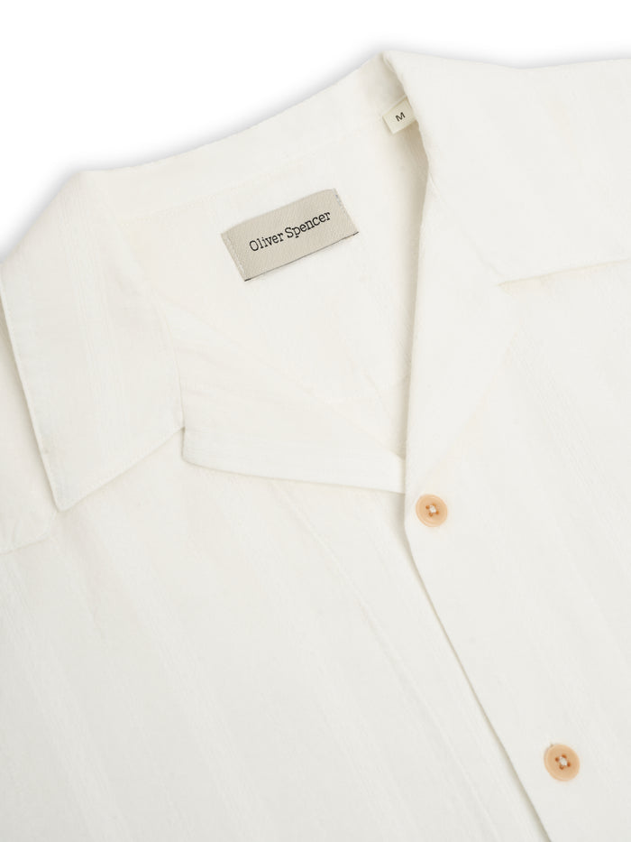 Cuban Short Sleeve Shirt Davey White