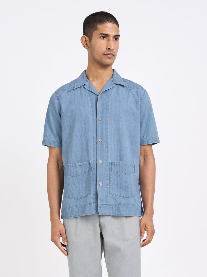 Cuban Short Sleeve Shirt Marden Indigo