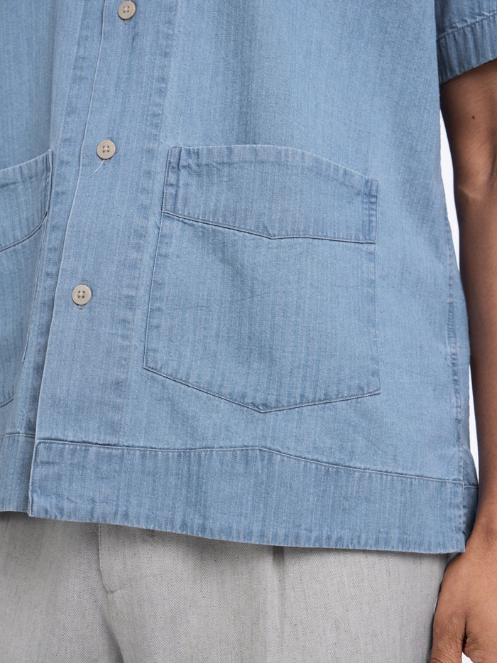 Cuban Short Sleeve Shirt Marden Indigo