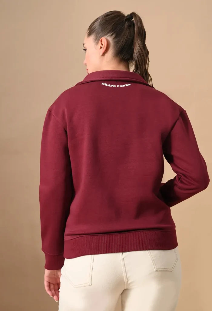 Deep Red Men's Henley Sweatshirts for Men
