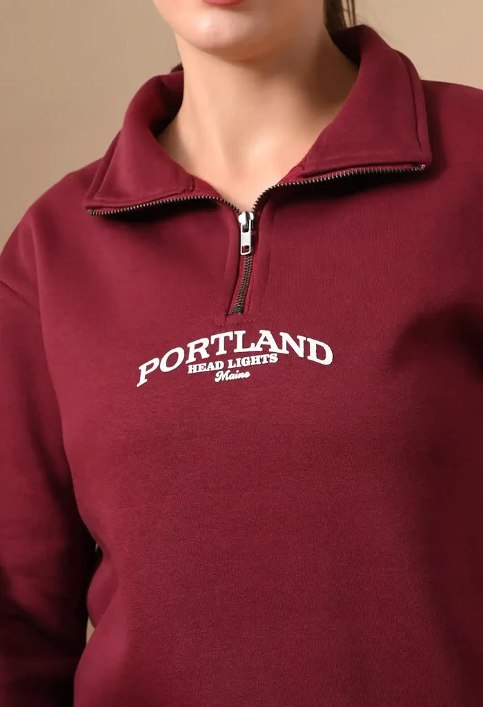 Deep Red Men's Henley Sweatshirts for Men
