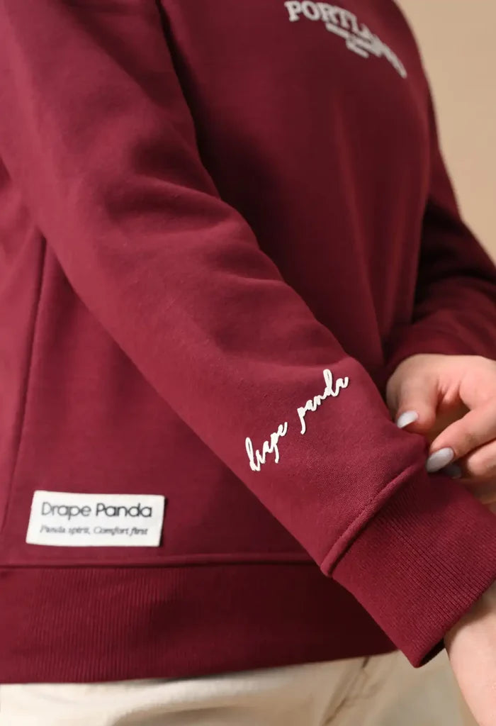 Deep Red Men's Henley Sweatshirts for Men