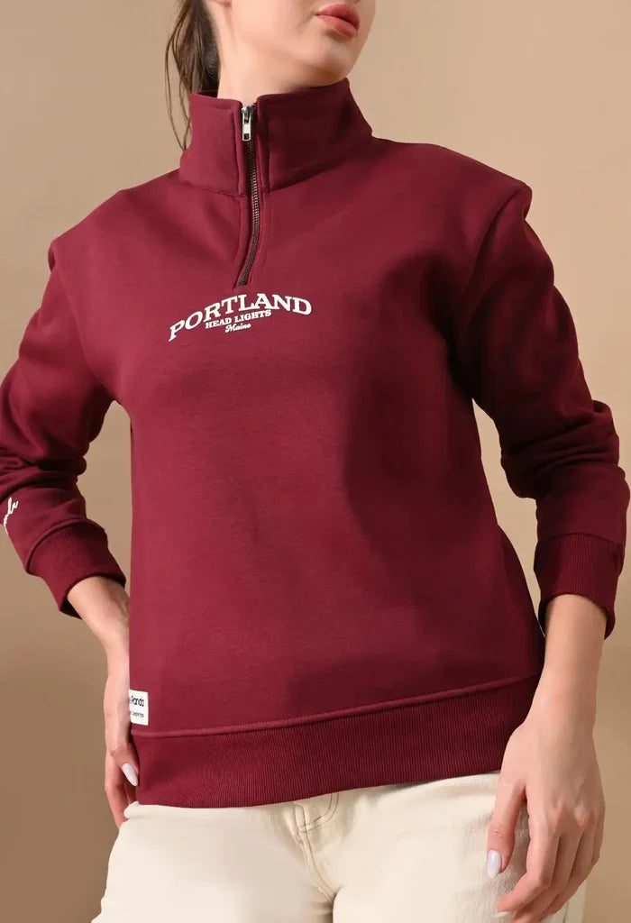 Deep Red Men's Henley Sweatshirts for Men