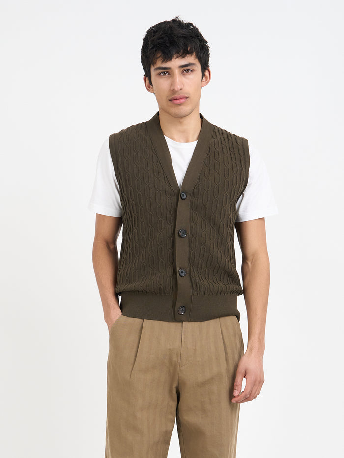 Dewsbury V Neck Penrose Khaki Brown