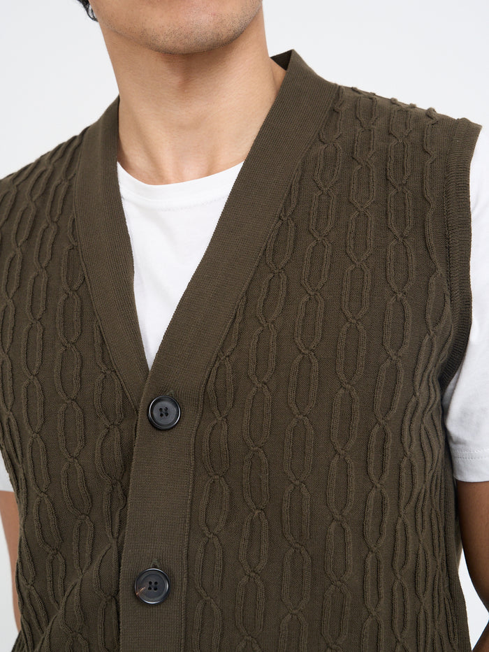 Dewsbury V Neck Penrose Khaki Brown
