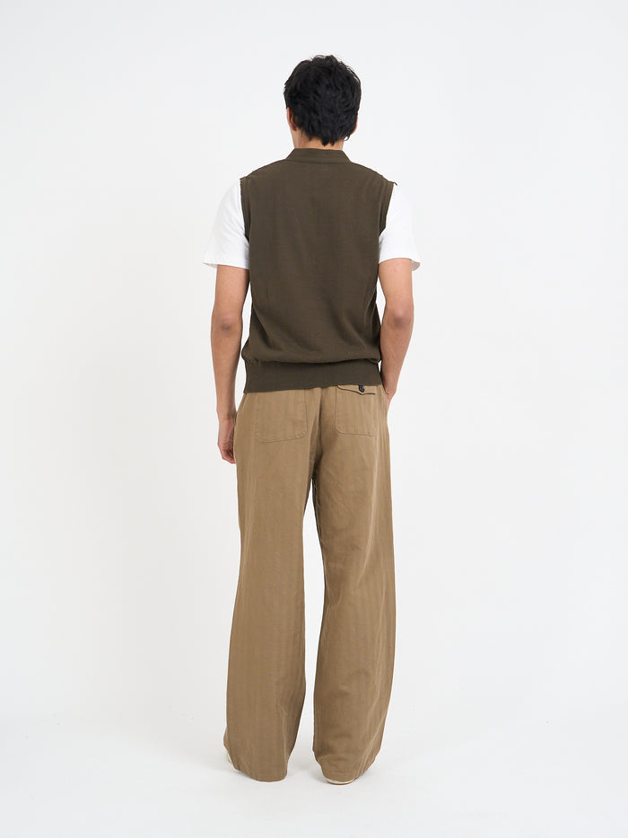 Dewsbury V Neck Penrose Khaki Brown