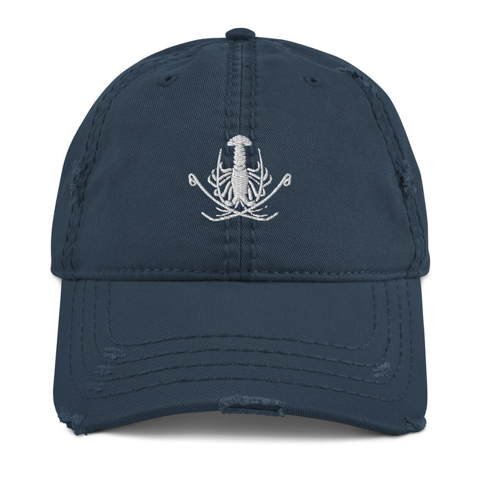 Distressed Dad Hat - White Logo