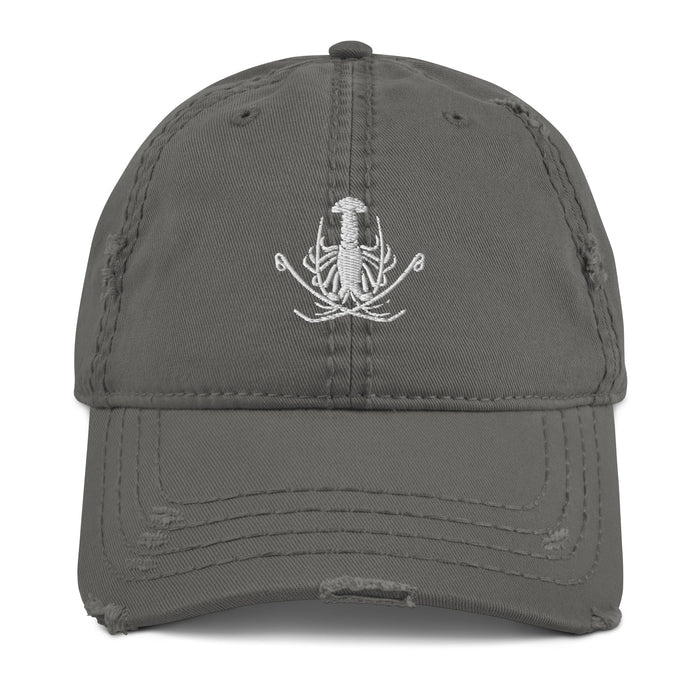 Distressed Dad Hat - White Logo