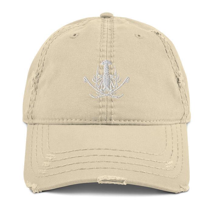 Distressed Dad Hat - White Logo