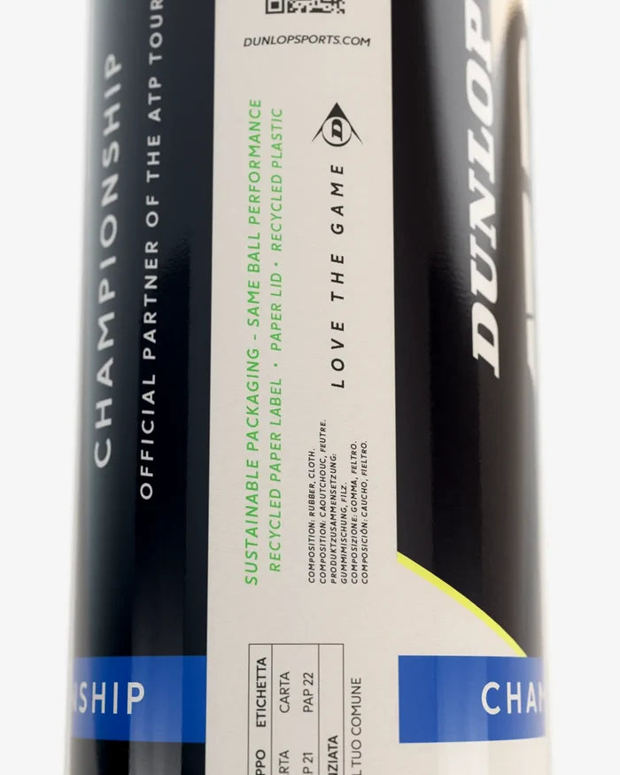 Dunlop Dunlop ATP Championship Ball - 4 Pack Tennis Balls