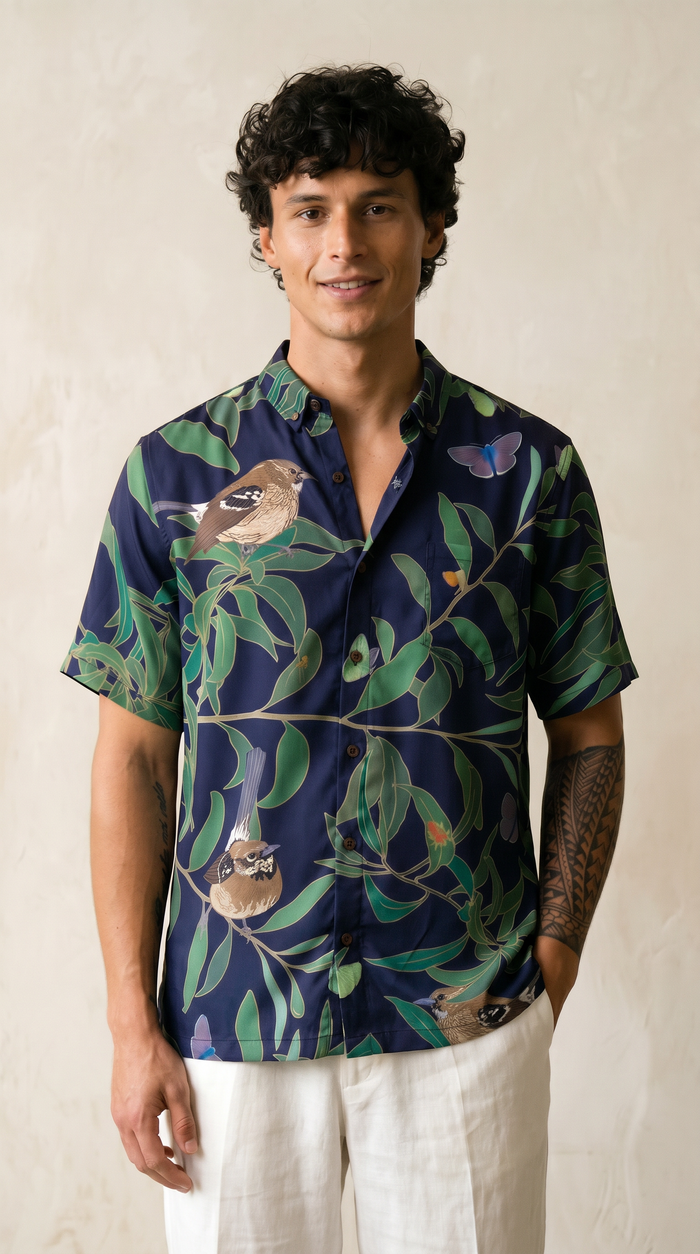 Elepaio & Insects Aloha Shirt