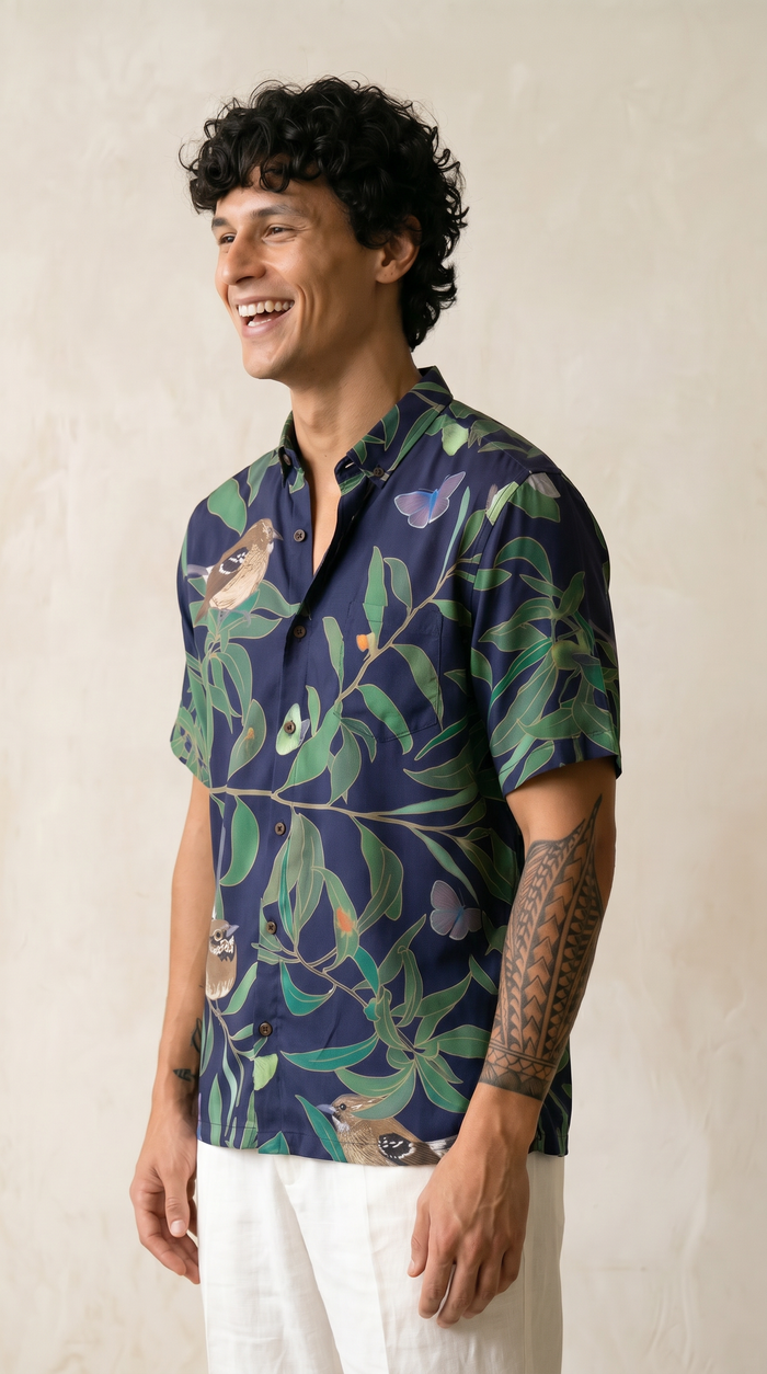 Elepaio & Insects Aloha Shirt
