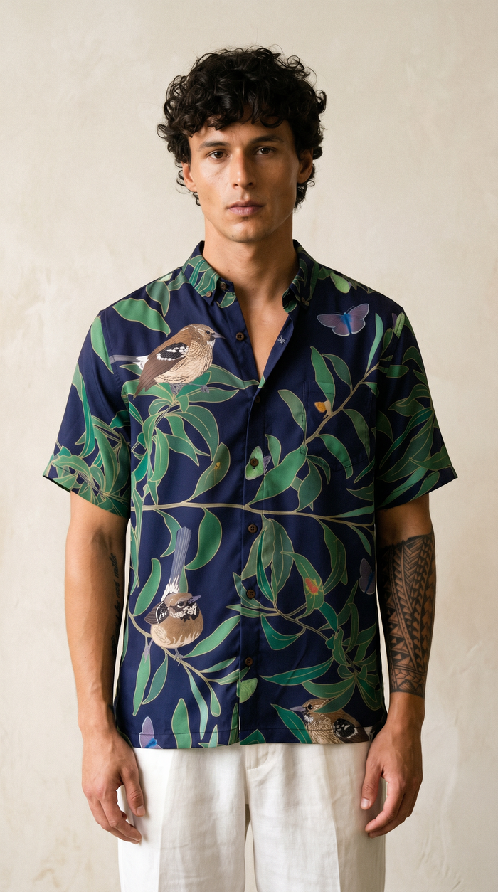 Elepaio & Insects Aloha Shirt