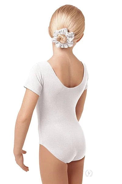 Eurotard Kids Cotton Lycra® Short Sleeve Leotard, White 1043