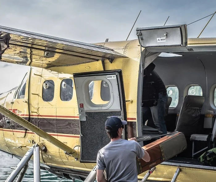 Fishpond Dakota Spey Rod & Reel Case Loading on Plane