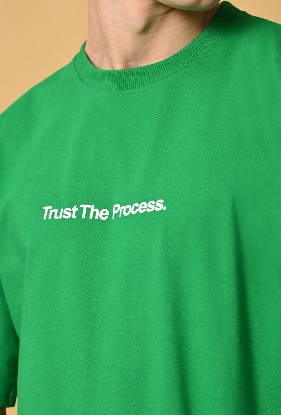 Forest Green Cotton Relaxed Fit Graphic T-Shirt for Men | 210 GSM | Typography Back Print