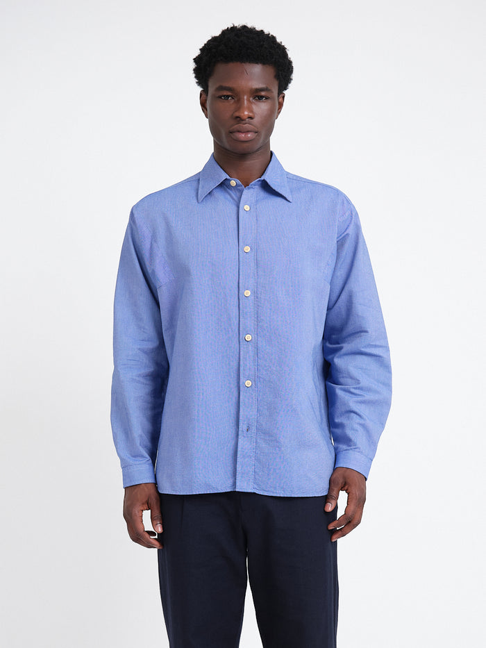 Garrison Long Sleeve Shirt (Loose Fit) Mckenzie Blue