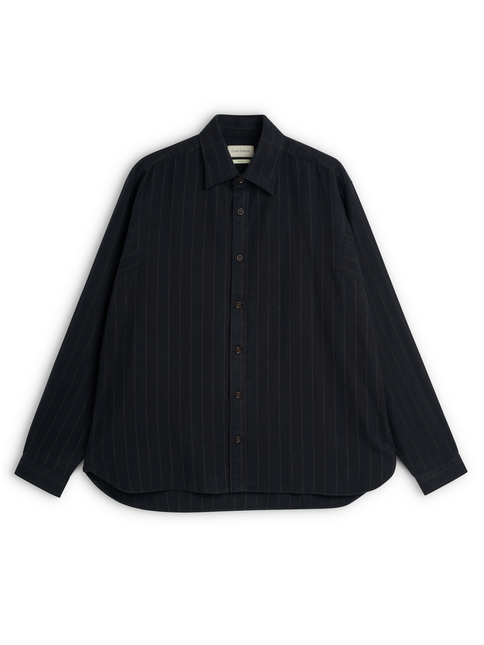 Oliver Spencer Men's Navy Loose-Fit Organic Cotton Overshirt