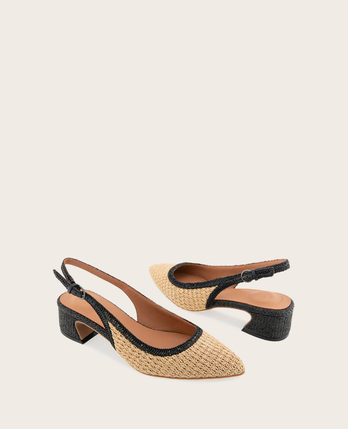 GENTLE SOULS - Georgia Raffia Slingback Heel