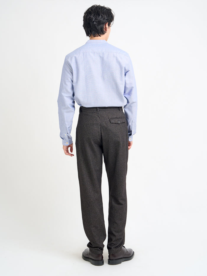 Grandad Collar Shirt Brecon Oxford Blue