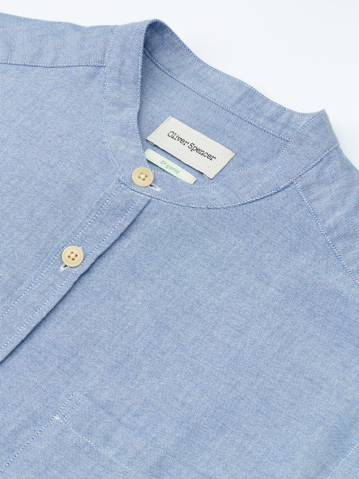 Grandad Collar Shirt Brecon Oxford Blue
