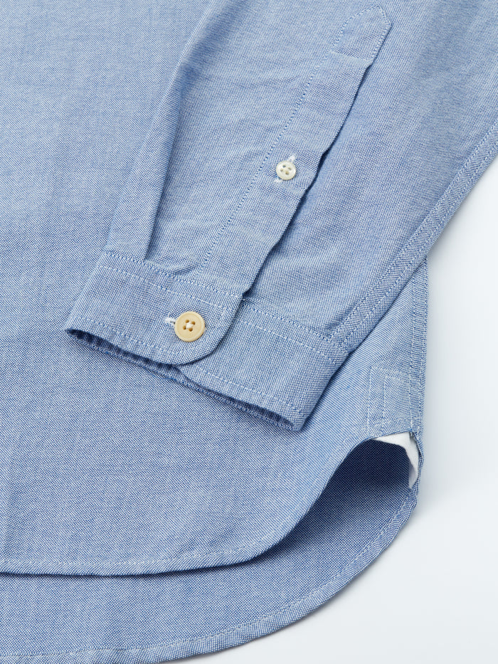 Grandad Collar Shirt Brecon Oxford Blue