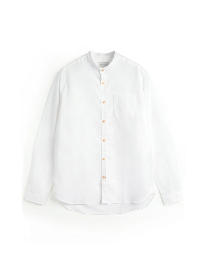 Grandad Collar Shirt Brecon Oxford White