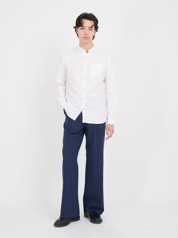 Grandad Collar Shirt Brecon Oxford White