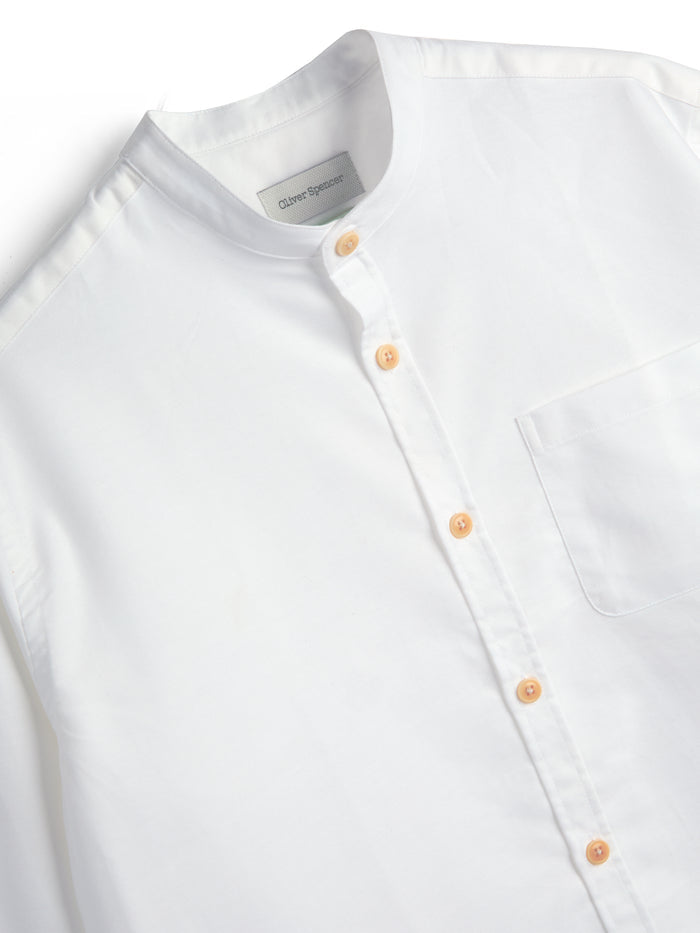 Grandad Collar Shirt Brecon Oxford White