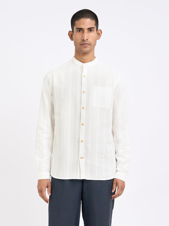 Grandad Shirt Davey White