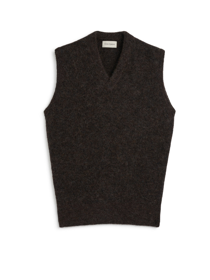 Graves V Neck Vest Brady Brown