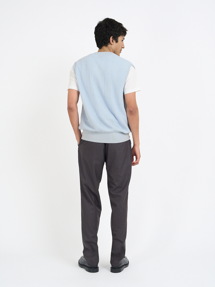 Graves V Neck Vest Overton Sky Blue