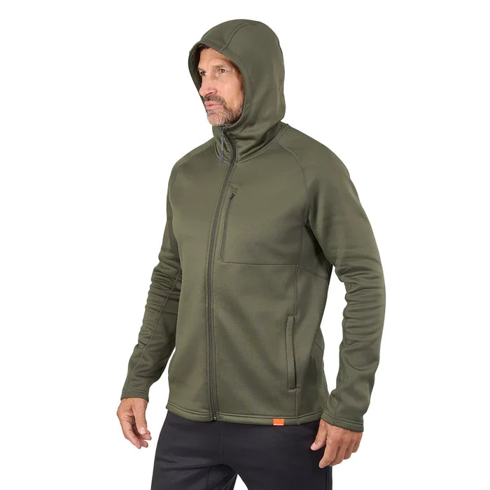 Grundens Grundies Thermal FZ Hoodie Deep Depths Hood Up