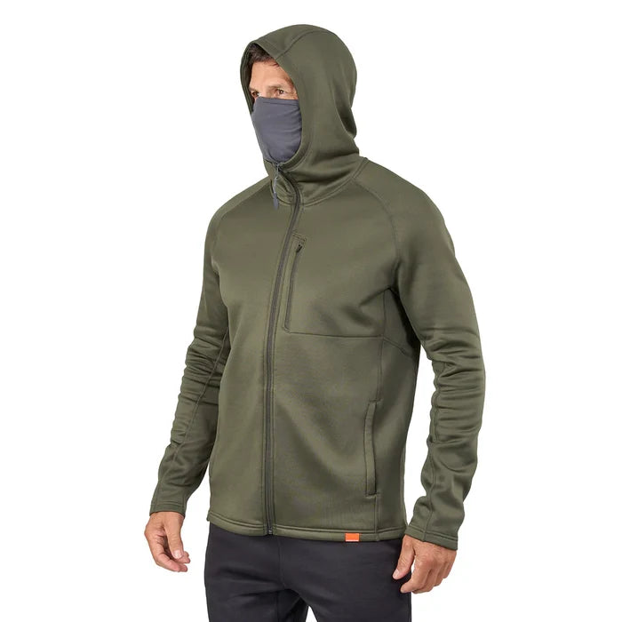 Grundens Grundies Thermal FZ Hoodie Deep Depths Hood and Gaiter Up
