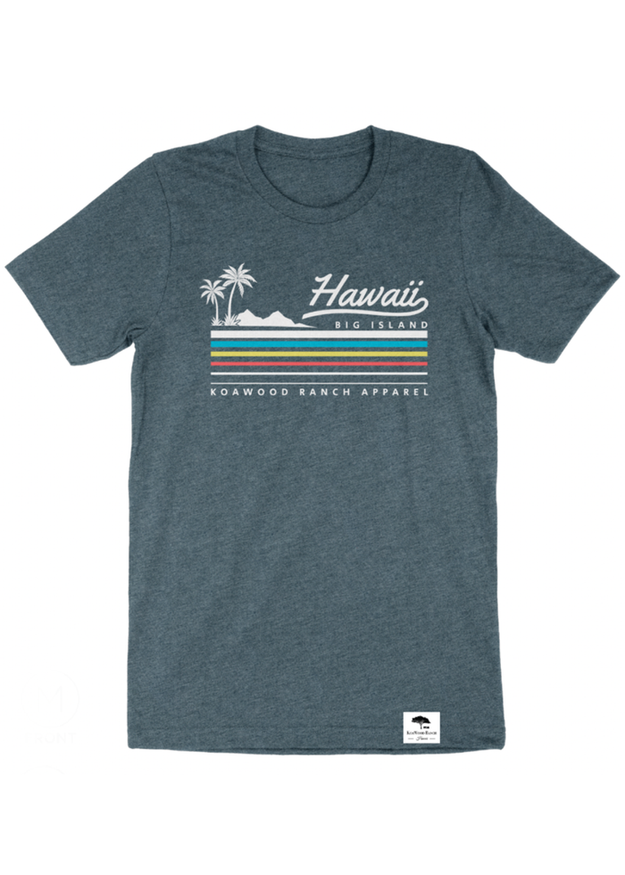 Hawaii Big Island Rainbow Short Sleeve Tee - Heather Slate