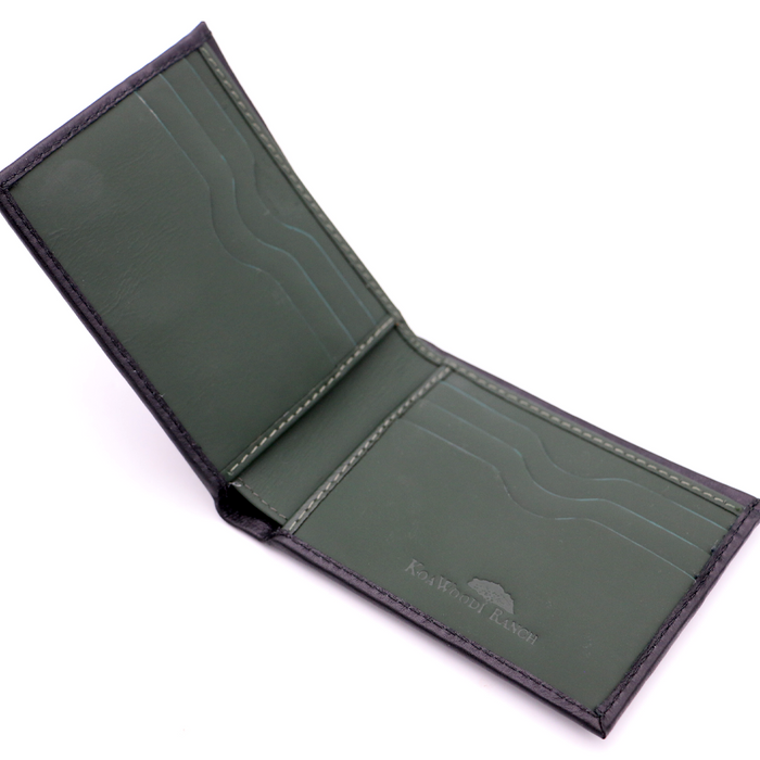 Hawaii Islands Embroidered Leather Wallet - Mens - Side View 1