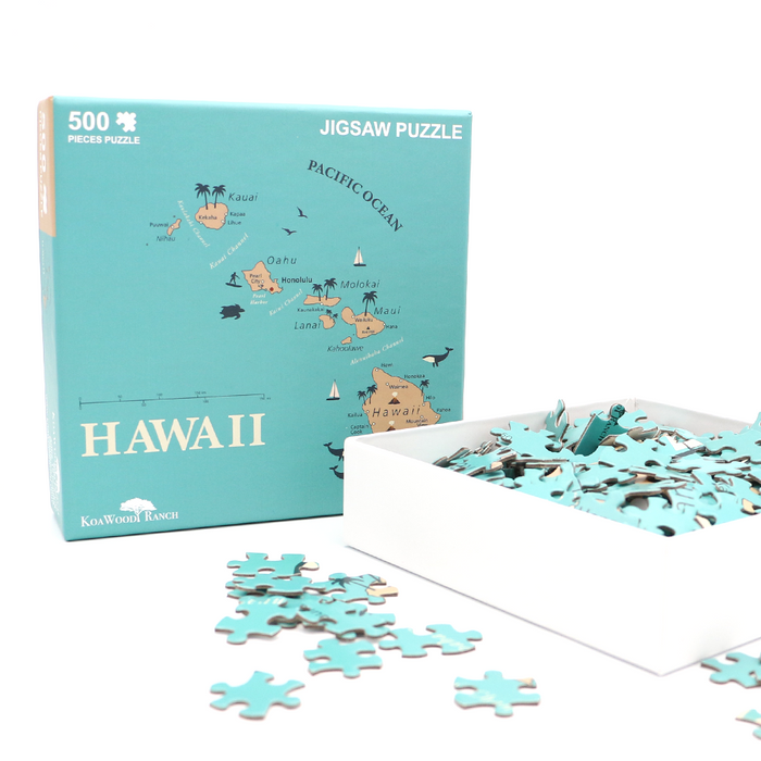 Hawaii Map 500 Piece Puzzle - Open View