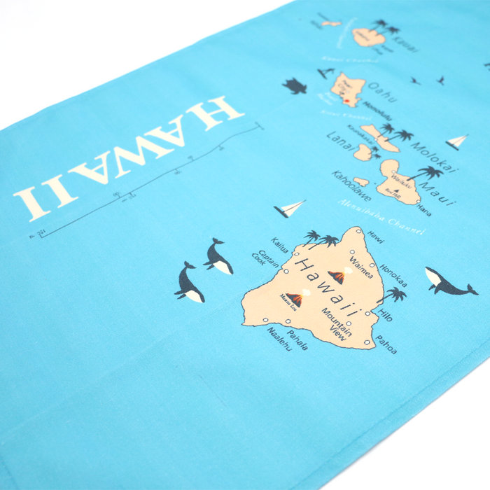 Hawaii Map Tea Towel - Close-Up
