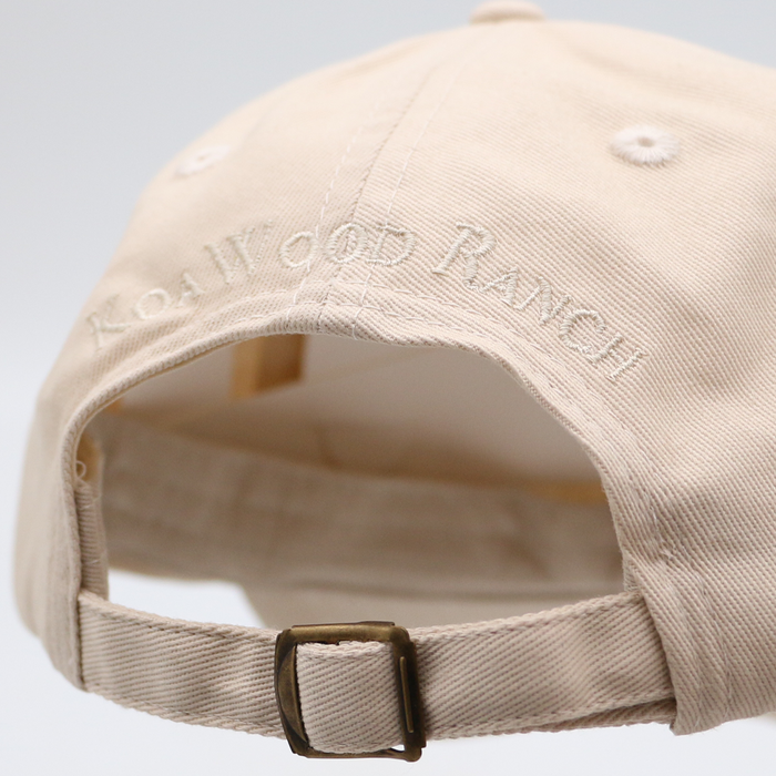 Hawaii Puff Embroidered Dad Hat - Beige - Back View