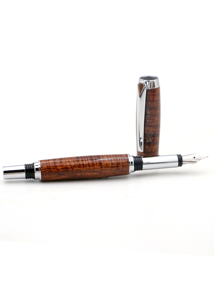 Hawaiian Koa Junior Gentleman Fountain Pen - Chrome