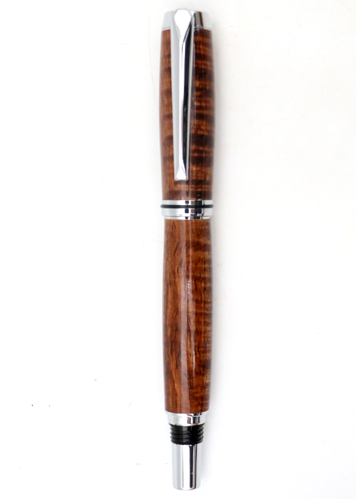 Hawaiian Koa Junior Gentleman Fountain Pen - Chrome