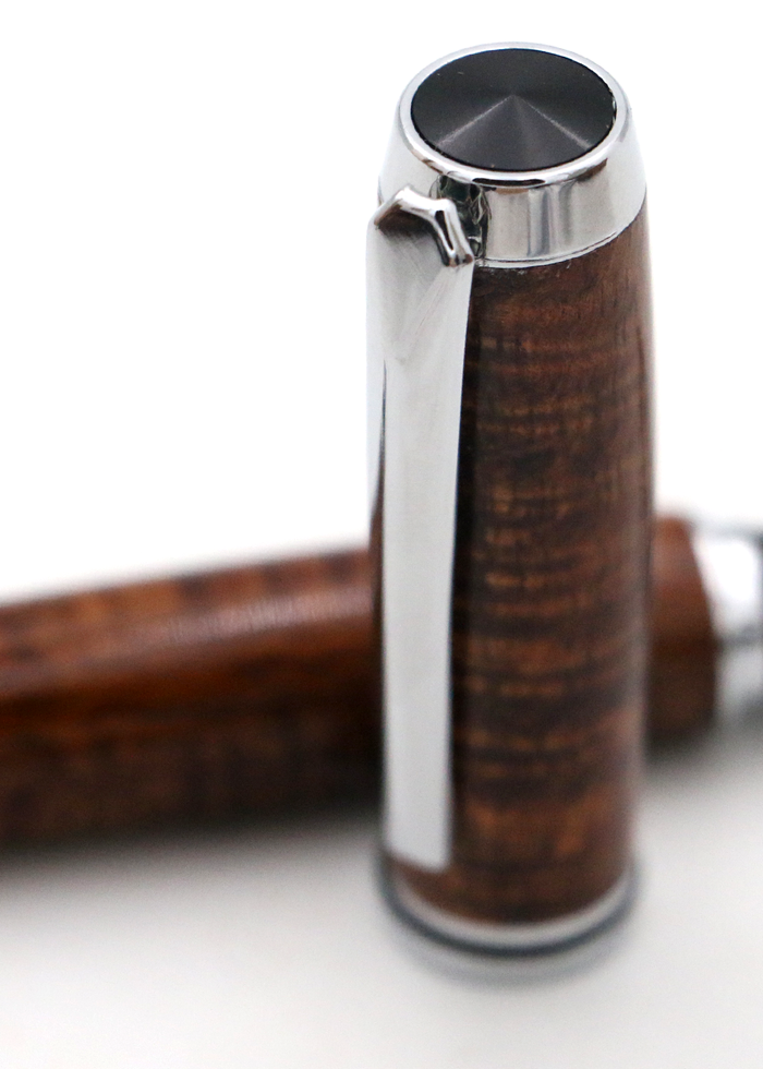 Hawaiian Koa Junior Gentleman Fountain Pen - Chrome