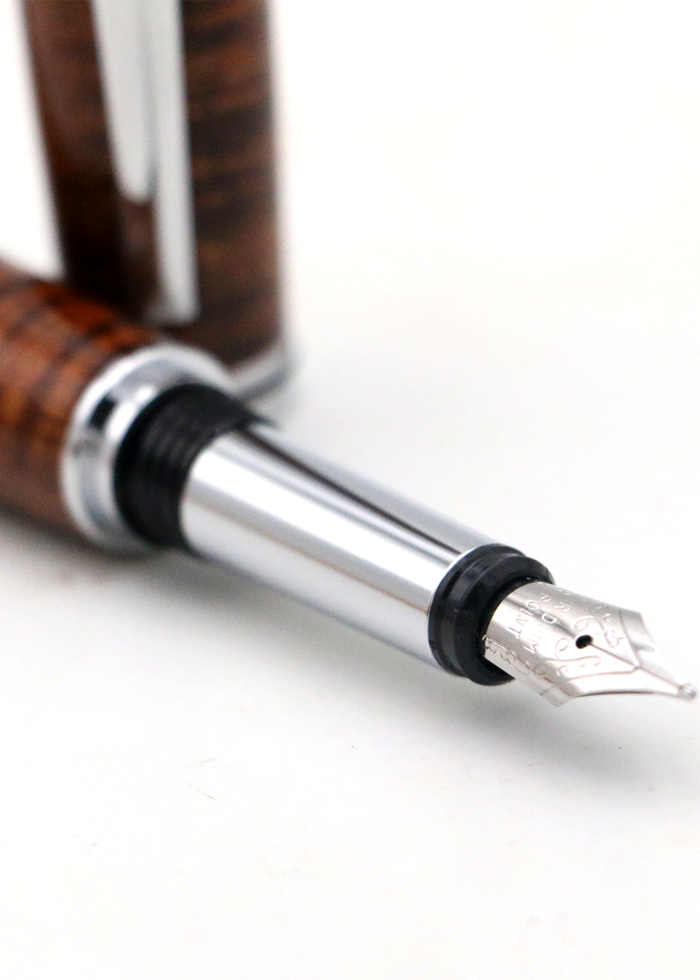 Hawaiian Koa Junior Gentleman Fountain Pen - Chrome
