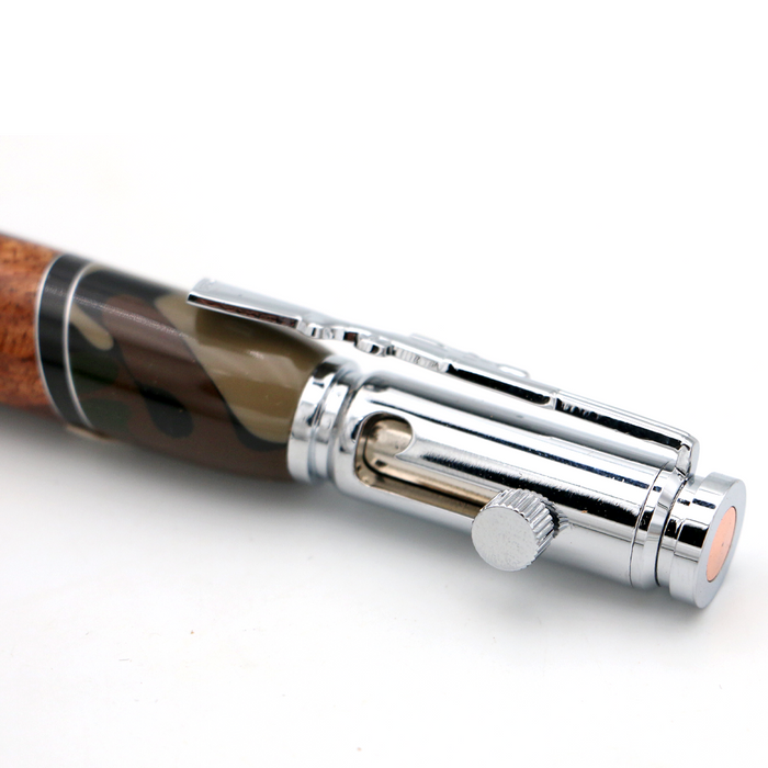 Hawaiian Koa Wood and Resin Rifle Pen with Bolt Action - Back View