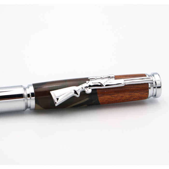 Hawaiian Koa Wood and Resin Rifle Pen - Close-Up 1