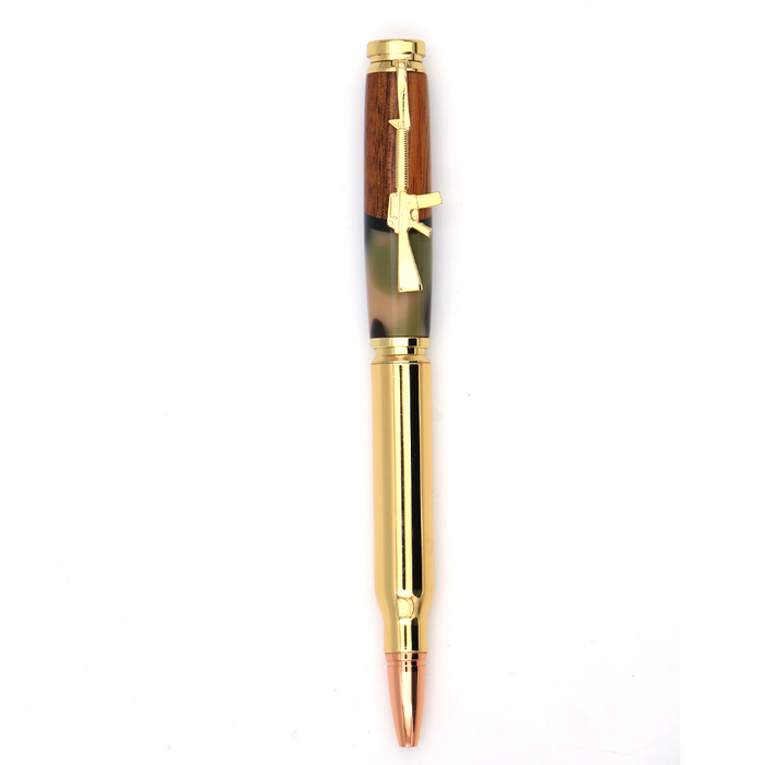 Hawaiian Koa Wood and Resin Rifle Pen - Top View
