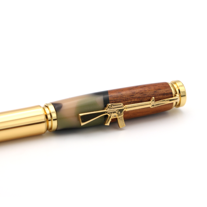 Hawaiian Koa Wood and Resin Rifle Pen - Close-Up 2