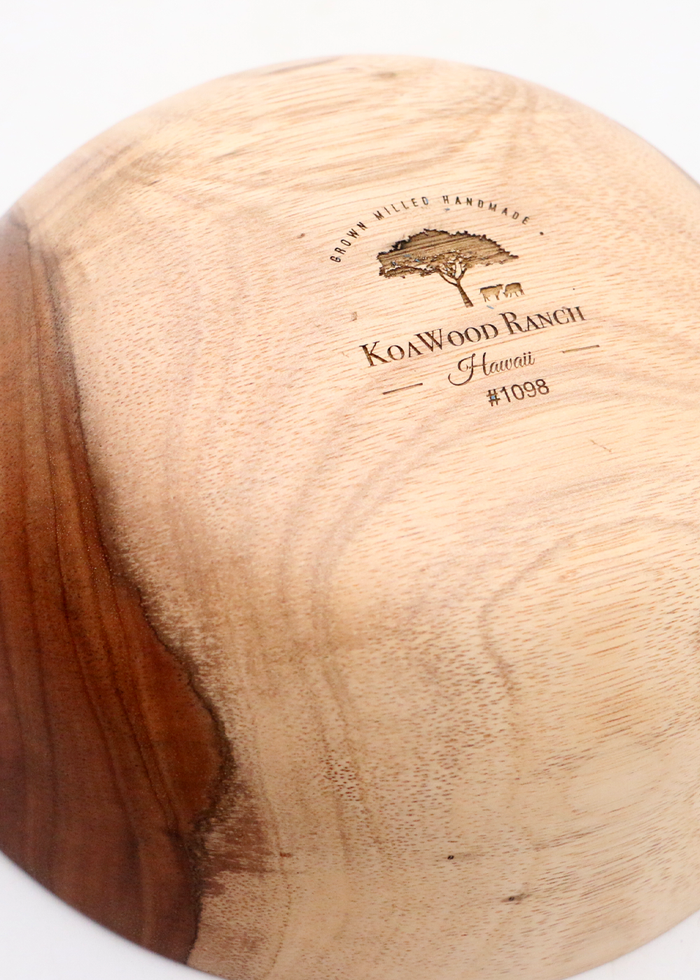 Hawaiian Koa Wood Bowl #1098 - Medium - Bottom View