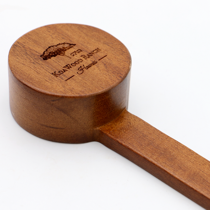 Hawaiian Koa Wood Coffee Scooper - Back View
