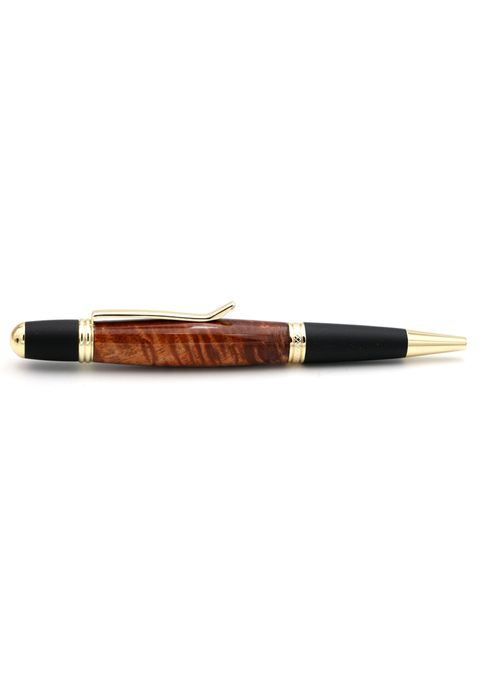 Hawaiian Koa Wood Gatsby Pen - Gold/Black